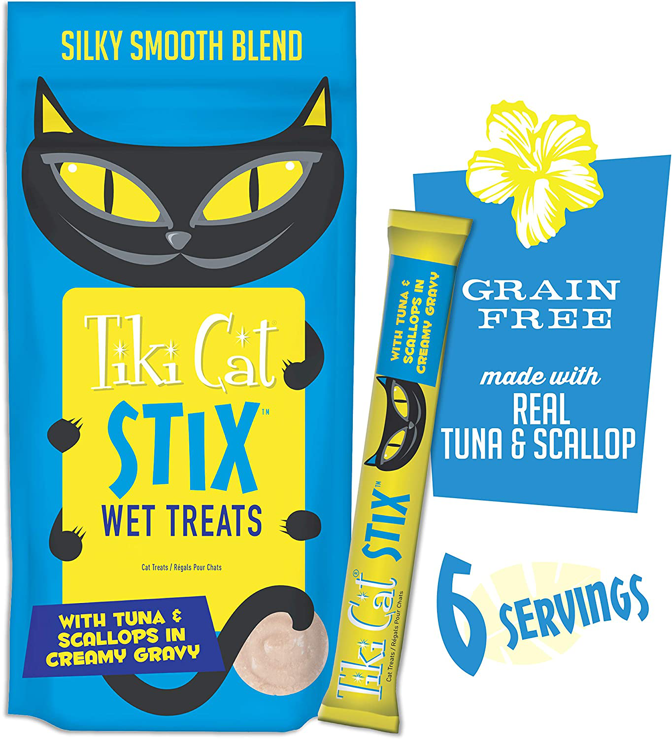 Tiki Cat Stix Wet Treats Topper, Grain Free Lickable squeeze tube 3Oz